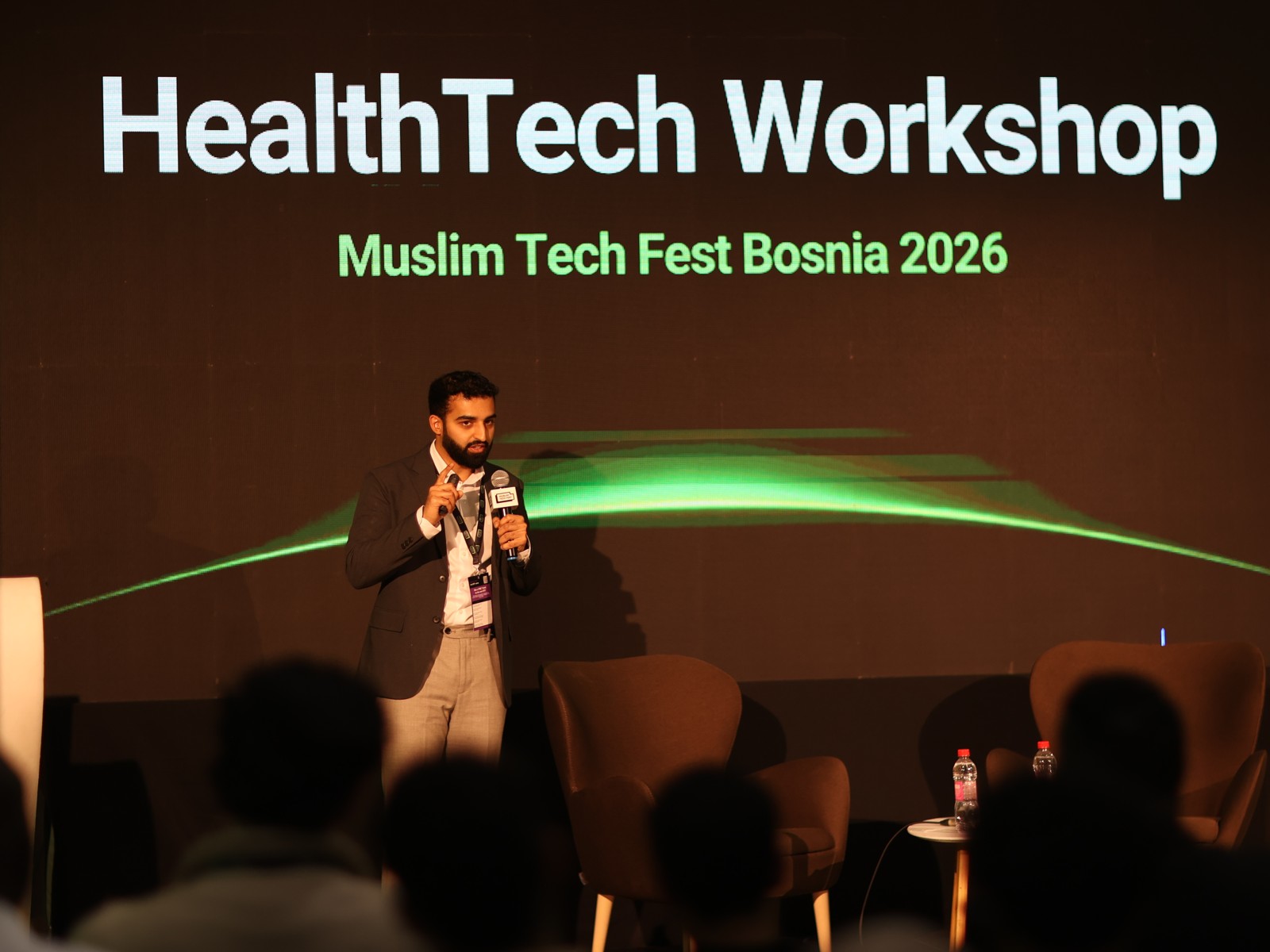 Daanish presenting the HealthTech Workshop at Muslim Tech Fest Bosnia 2026